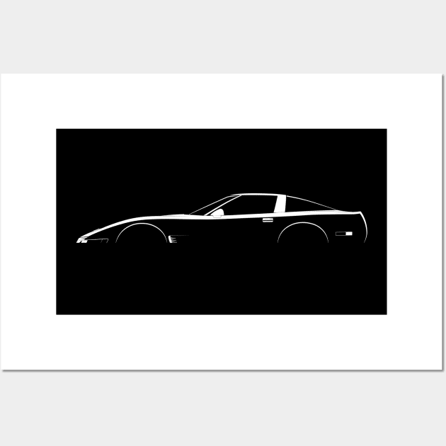 Chevrolet Corvette (C4 1991) Silhouette Wall Art by Car-Silhouettes